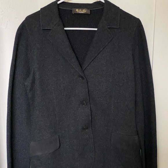 Loro Piana Custom Charcoal Gray Cardigan